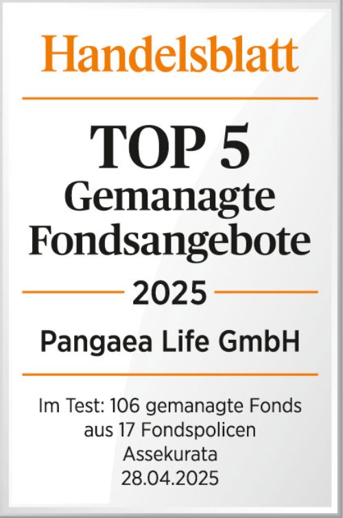 Handelsblatt-Siegel Top 5 Gemanagte Fondsangebote 2025 Pangaea Life